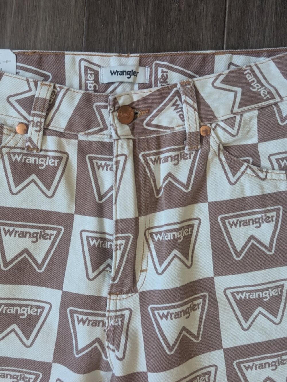 Wrangler Westward 626 Logo Checkerboard High Rise Bootcut Jeans 27/32 - Picture 4 of 11